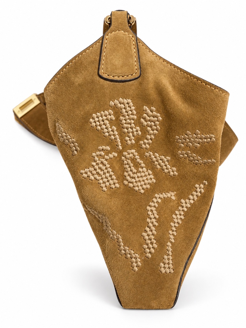Divina Firenze Honey Suede Embroidered Mini Hobo Bag Made in Italy OS NWOT - Picture 9 of 15